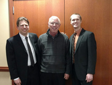 Garth Baxter  with  pianist Andrew Stewart  and Baritone Jason Buckwalter March 23, 2017 after a concert at Edenwald in Towson, Maryland.
